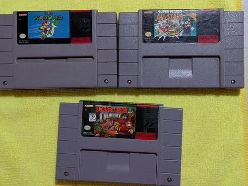 SNES 3-Game Bundle: Super Mario All-Stars, Super Mario World, Donkey Kong Countr