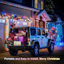 Luces Multicolor para Auto de Navidad, 33 FT, 100 LED, Funciona con Pilas, 8 m