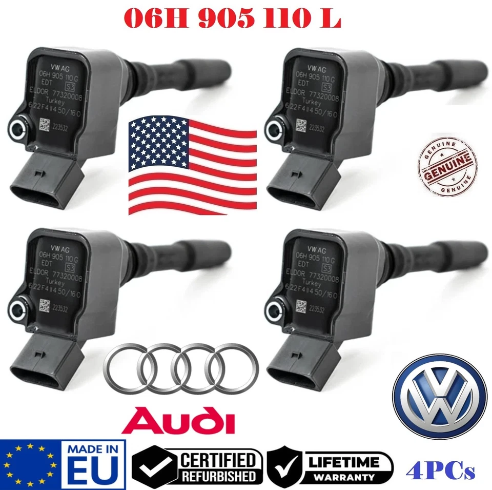 ✅ GENUINE 4x Ignition Coils For 2013-2022 VOLKSWAGEN AUDI PORSCHE # 06H905110L - Image 2 of 2