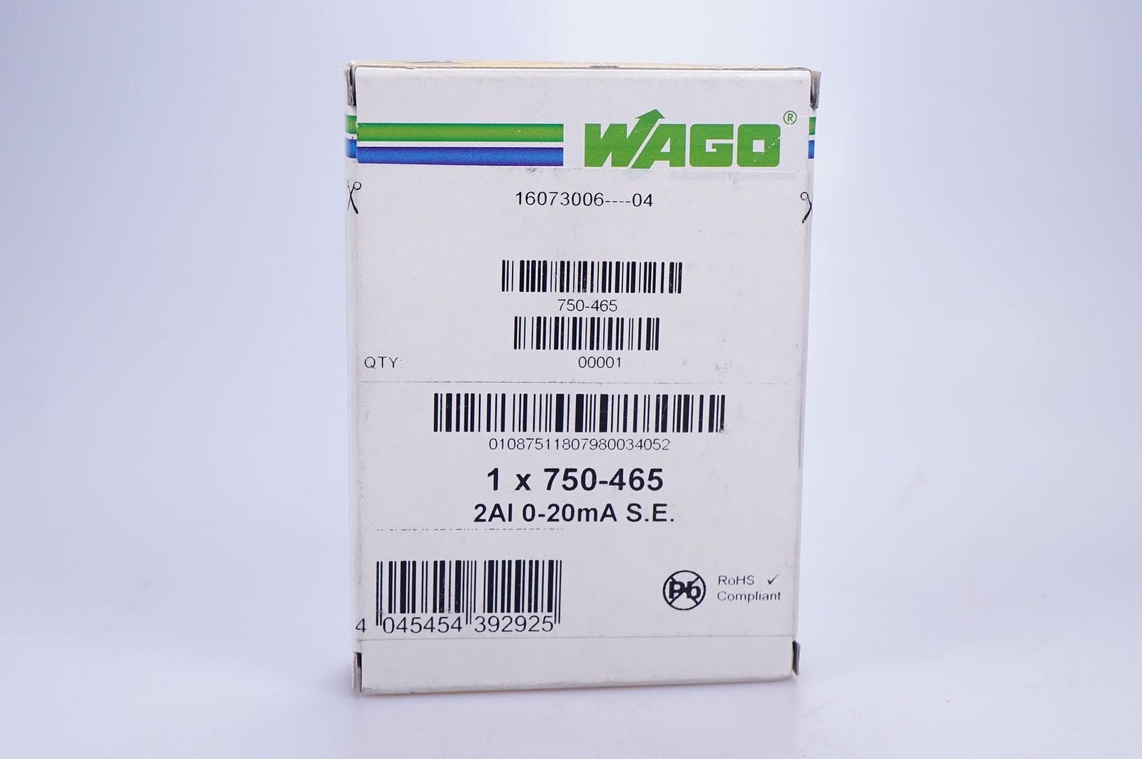 Wago 750-465 2-channel analog input terminal 0-20mA 12-bit single-ended OVP