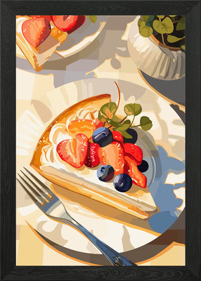 Köstliche Obst Tarte Scheibe Illustra gerahmtes Wandbild Poster Leinwanddruck Bild