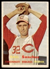 1957 Topps #393 Raul Sanchez Rookie Cincinnati Redlegs VGEX 49395