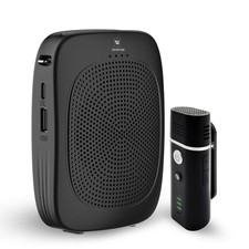 Bluetooth Voice Amplifier with Wireless Lavalier Lapel Small speakers, Black