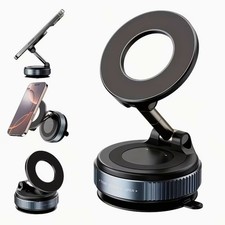 360  Vacuum Magnetic Phone Holder - Suction Cup Car Mount w/ Foldable Stand US