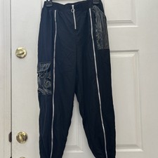 Nike Sportswear Icon Clash Women's Black Woven Zip Leg Jogger Pants Size Small