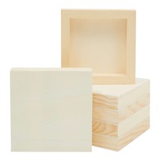 Wood Panel Canvas 5x5in 6 Pack Thick Pine Painting Boards Craft Blocks