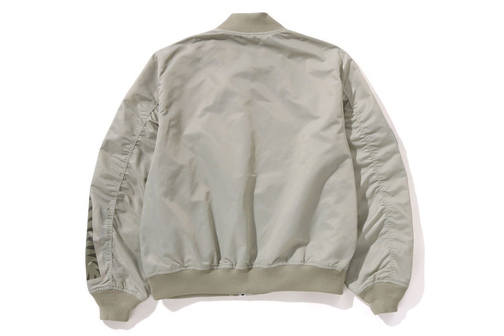 ジャケット・アウター 00s A BATHING APE bomber jacket A BATHING APE Men's TONAL CHAIN STITCH SHARK BOMBER JACKET