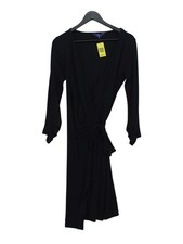 Jasper Conran Wrap Midi Dress UK8 in Black