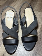 Nine West Women’s Black Criss Cross Slingback Dress Sandals – Stretch Straps, Co