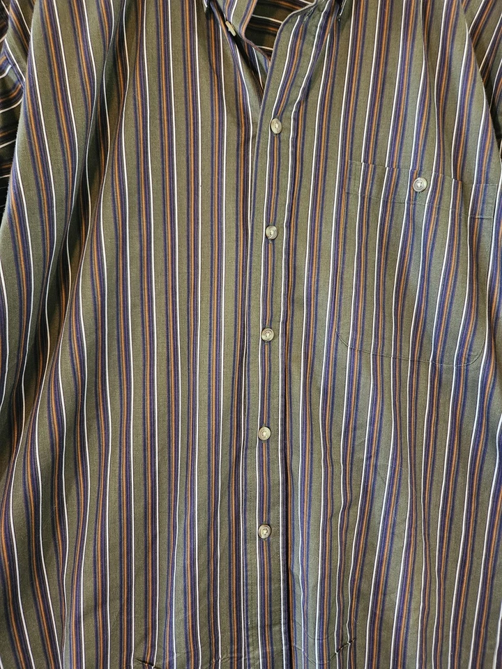 Trader Bay Shirt Mens XL Striped Button Up Long Sleeve Casual Pocket - Image 4 of 4