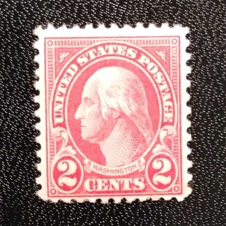 United States 2 Cent Red Used Postage Stamp George Washington Historical Figure