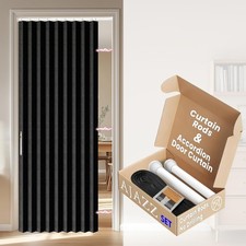 Blackout Sliding Door Curtains for Doorways with Curtain Rods Adjustable 28-39"