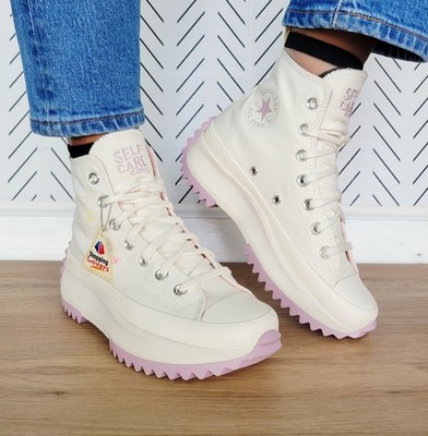  Rare Converse Run Star Hike Hi 7 Women Shoes Beige Self Care Sneakers A08217C 