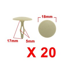 20 Pezzi Beige Universali Auto Plastica Rivetti Pressione Chiusura Clip 5mm