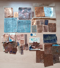 alte Wäsche Kreuzstich Schablone Stickschablone Nähzeug Kupfer Zinkblech Saxonia