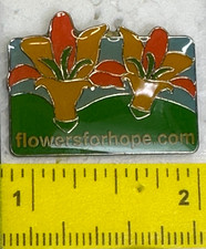 Vintage Orange Tiger Lily Flower Enamel Lapel Tack Pin Collectible Gold-Tone