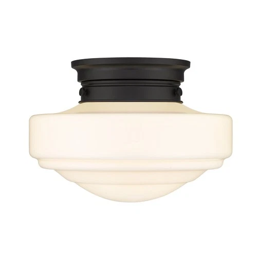 Golden Lighting 0508-SF Ingalls 12"W Semi-Flush Ceiling Fixture - Matte Black / - Picture 1 of 12
