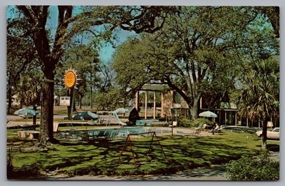 Quality Inn, Oak Park, Pool & Grounds View in Brunswick, GA. Postcard TS-116
