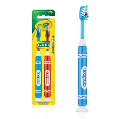 Crayola Marker Toothbrush, Soft-Bristle Toothbrush with Suction Cup Base for ...