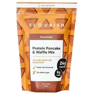 Flourish High Protein Pancake Mix 23G Protein 7G Fiber Chocolate Flavor