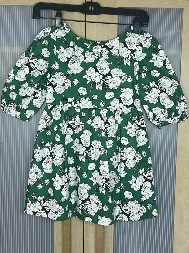 Vestido Janie & Jack Niñas Verde Talla 6 Lazo Jade Floral Ocasión Especial Boda Foto 2 de 4