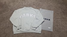 Parke Fleece Varsity Mockneck Sweatshirt size XXL in Classic Grey White