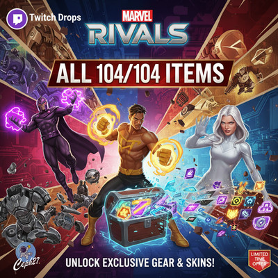Marvel Rivals Twitch Drops - 21 Costumes + 83 Plates/Sprays - ALL 104/104 Items