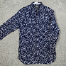 Bonobos Shirt Mens 16-34 Blue Slim Fit Dress Geometric Button Up Stretch EUC