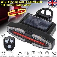 Solar LED Turn Signal Bike Taillight Wireless Remote Direction Indicator Lamp UK