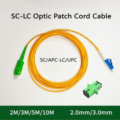 Fibre Optic 2M/3M/5M(2.0mm) 2M/10M(3.0mm)SC/APC To LC/UPC Simplex Mode