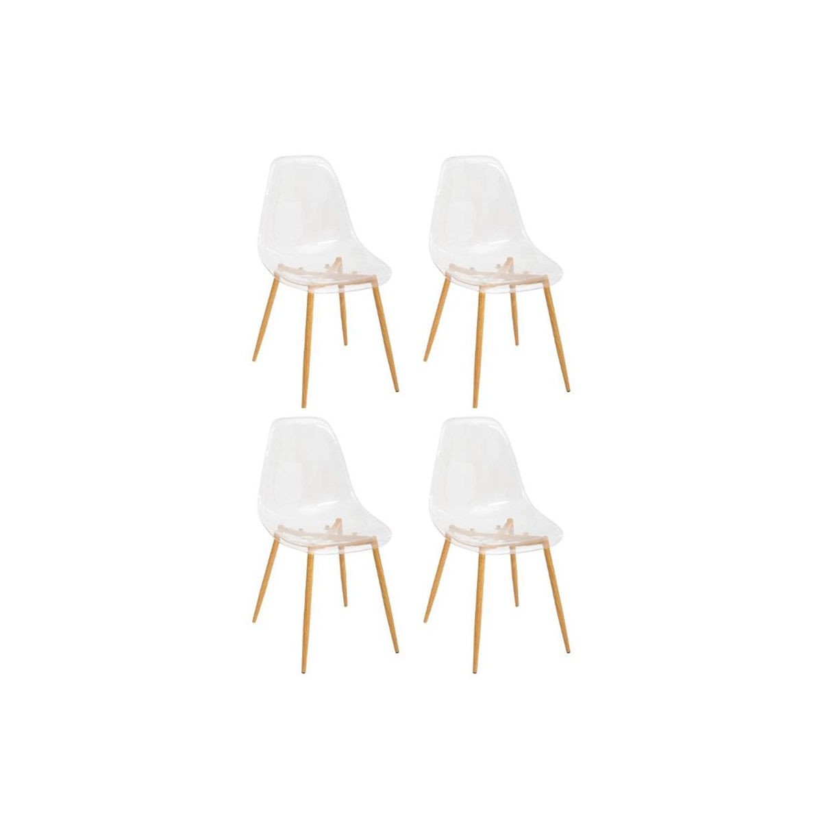 Chaises transparentes Taho lot de 4 pour nettoyer facilement votre salle