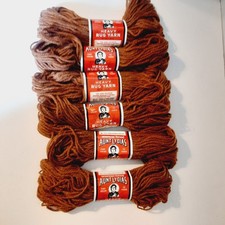 Lot of 6 Vintage Aunt Lydia's Rug Yarn Brown #420 1.6 oz Each