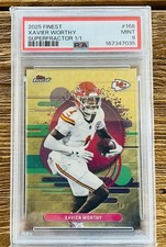 Marketplace image: 2025 Topps Finest Xavier Worthy Uncommon #168 Superfractor 1/1 PSA 9 KC Chiefs