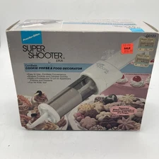SUPER SHOOTER PLUS Cordless Cookie Press Decorator Proctor Silex Complete NOS
