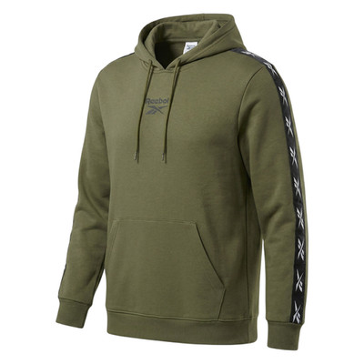 Reebok Herren Hoodie Large Army Green Tape Logo Fleece gefüttert Pullover warm gefüttert