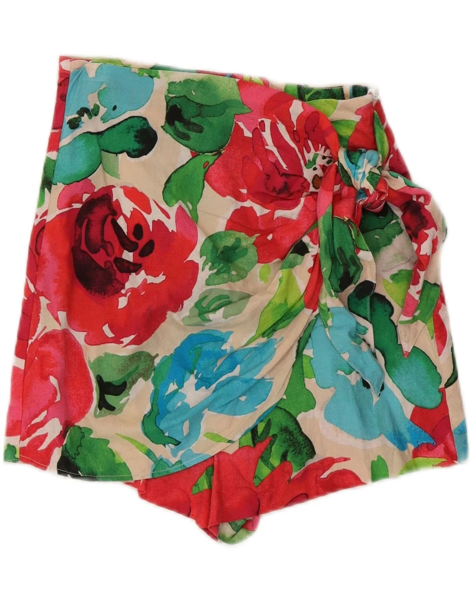 Short Zara Imprimé Fleuri Vert - Taille M - Loose Fit Style Blogger - Occasion Très Bon état