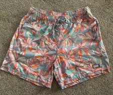 SAXX Men's Oh Buoy 2N1 5" swim shorts in a tropical floral print MED Ballpark
