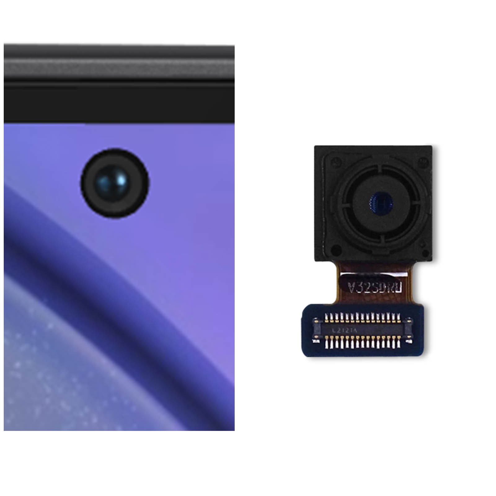Caméra avant pour Galaxy A54 5G solution écran noir et objectif frontal cassé - 3