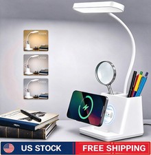 Dimmable LED Desk Light Touch Sensor Table Bedside Reading Lamp USB Rechargeable