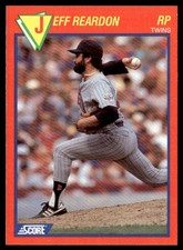 1989 Score Baseball's 100 Hottest Players Jeff Reardon Minnesota Twins #24