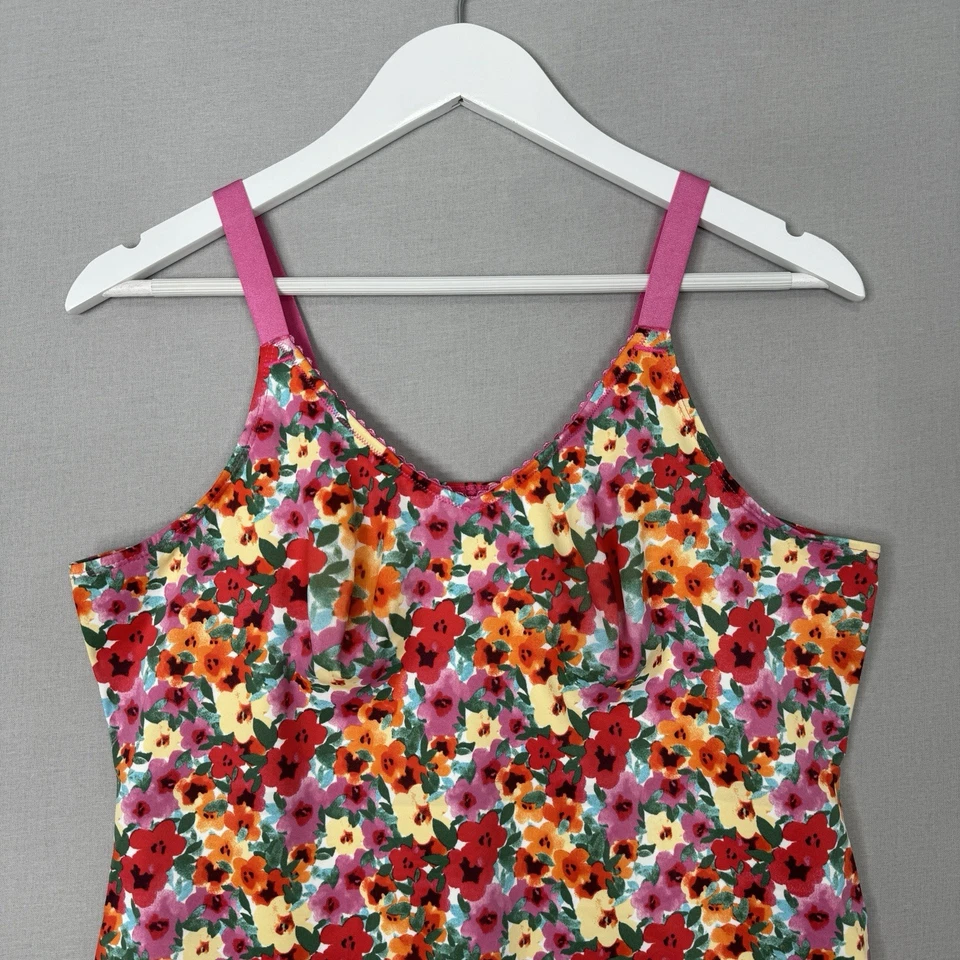 Ruby Ribbon Womens Shapewear 40 Pink Heritage Floral Bloom Cami #1798 Slimming - Image 2 of 4