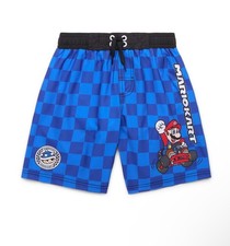 New Mario Kart Boys Swim Trunks, Egyptian Blue Color