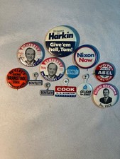 Vintage Political Campaign Button Pins Lot Presidents Lot of 12