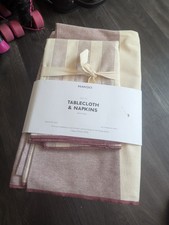MANGO MEDITERRANEAN STYLE TABLECLOTH & NAPKINS SET NEW AND UNUSED