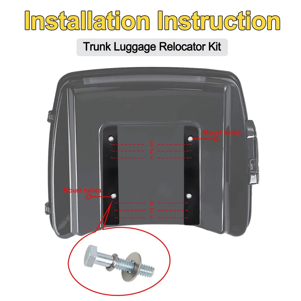 Pack Relocate Kit Adjustable 1"-3" Mount Fit For Harley CVO Road Glide 2014-2024 - Image 4 of 4