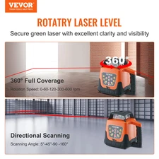 VEVOR Laser Level, 1650ft, 360 Degree Self Leveling Red Cross Line Laser