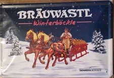 Blechschild "Bräuwastl Winterböckle".  Bier Werbung Reklame Werbung Sammlung #9