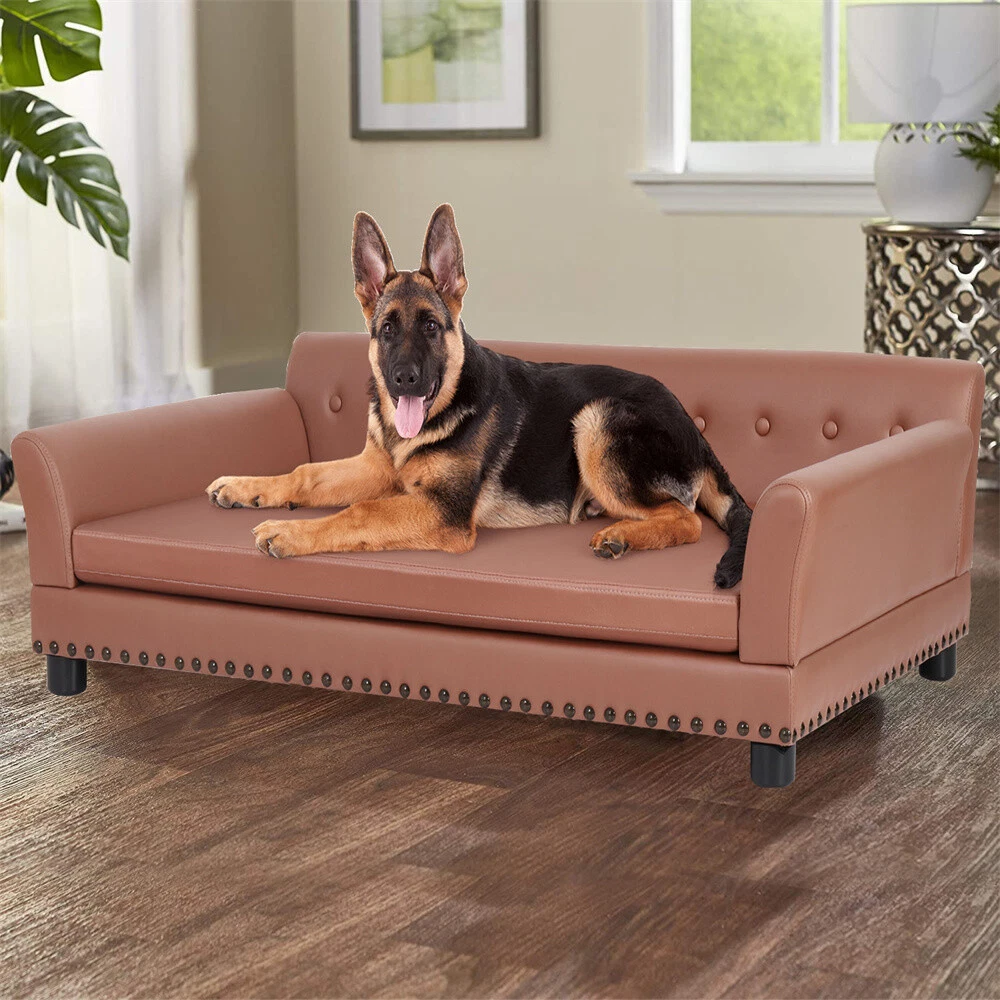 Leather dog beds clearance for large dogs