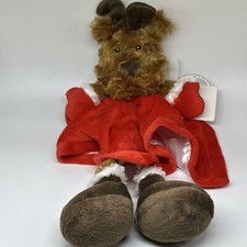 Baby Starter Reindeer Rattle Red Velvet Little Security Blanket White Lined NWT