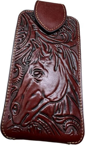 7" HORSE FLORAL POUCH BELT LOOP & CLIP HOLSTER WESTRN LEATHER UNIVERSAL #EH12850 - Picture 14 of 33